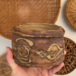 Handmade Pottery by T. McBride with Hand-drawn Etchings